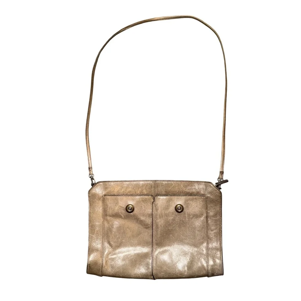 Hobo International Crossbody Bag Womens Small‎ Metallic Bronze Leather Boho